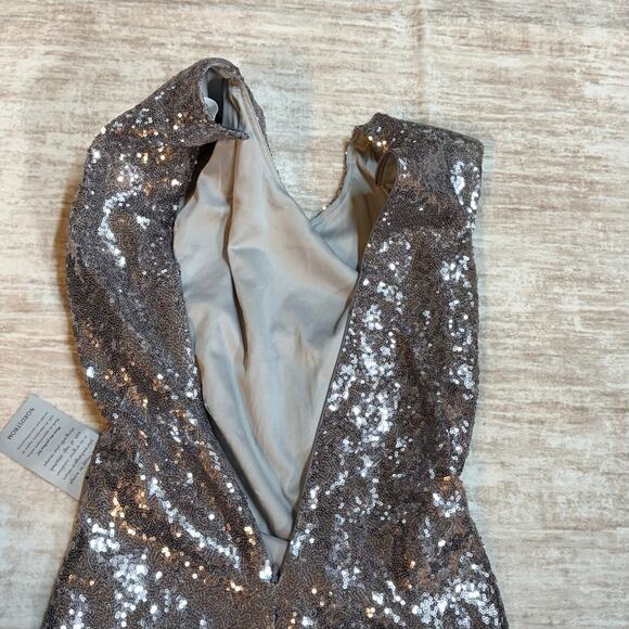 ASTR the Label Women’s Small Silver Sequin Sleeveless Dress Disco Party Cocktail - Picture 7 of 9